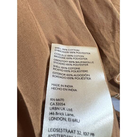 Free People Arielle Maxi Skirt Size XSmall Brown Embroidered Floral - Picture 14 of 14